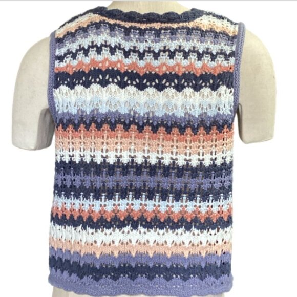 Universal Thread Cropped Sleeveless Crochet Knit Tank Top Sz M 166C - Picture 4 of 8